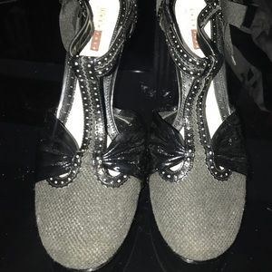 Black & grey heels